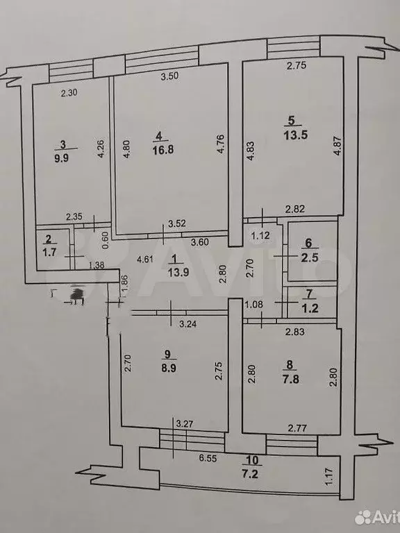 4-к. квартира, 76,2 м, 1/5 эт. - Фото 0