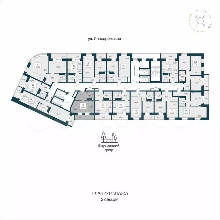 Квартира-студия, 36 м, 10/25 эт. - Фото 1