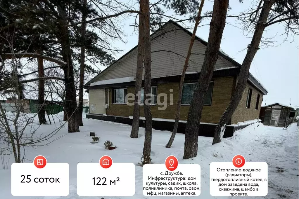 Дом в Хабаровский край, Хабаровский район, с. Дружба Школьная ул., 11 ... - Фото 0