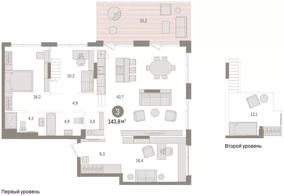 3-комнатная квартира: Тюмень, Краснооктябрьская улица, 4 (145.7 м) - Фото 2