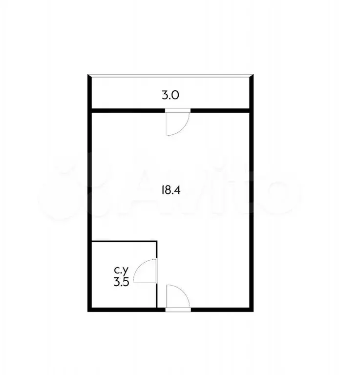 Квартира-студия, 21,9 м, 1/6 эт. - Фото 0
