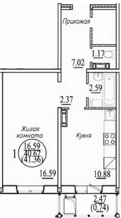 1-к кв. Новосибирская область, Новосибирск ул. В. Высоцкого, 143/8 ... - Фото 0