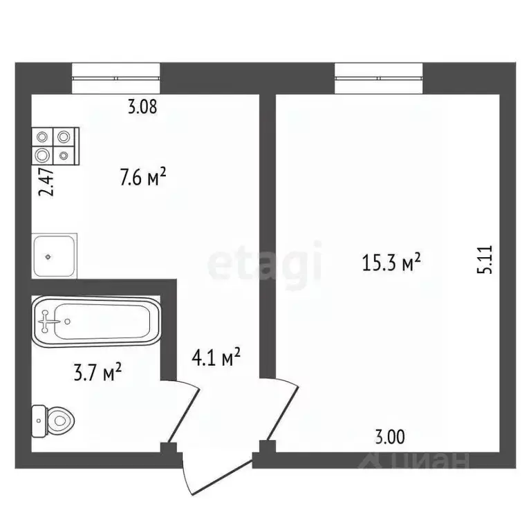 1-к кв. Ямало-Ненецкий АО, Новый Уренгой ул. Геологоразведчиков, 2А ... - Фото 1