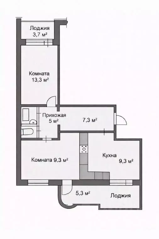 2-к кв. Самарская область, Самара Ново-Садовая ул., 234 (54.1 м) - Фото 2