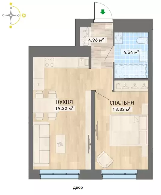 Продаётся 1-к квартира, 41.9 м - Фото 0