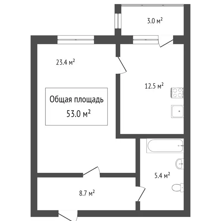 2-комнатная квартира: Томск, улица Войкова, 47/1 (39 м) - Фото 0