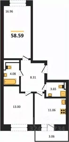 2-к кв. Кировская область, Киров ул. Дмитрия Козулева, 9к2 (58.59 м) - Фото 2