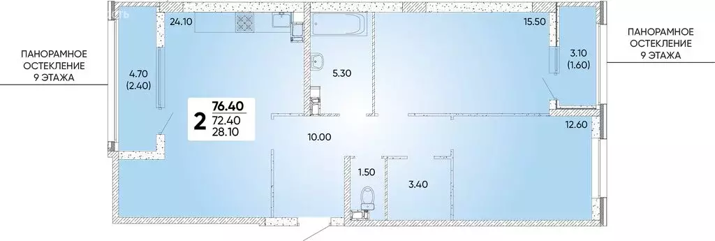 2-комнатная квартира: Краснодар, улица Доблести, 10 (76.4 м) - Фото 0