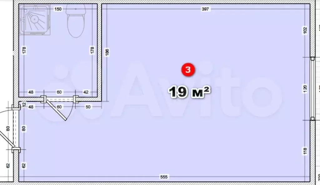 Квартира-студия, 19 м, 1/17 эт. - Фото 1