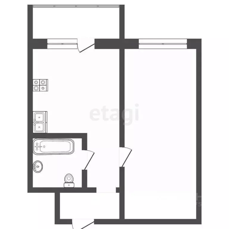 1-к кв. Саха (Якутия), Якутск Загородный кв-л, ул. Бабушкина, 12/3 ... - Фото 0