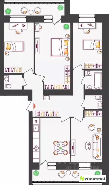 4-к кв. Самарская область, Тольятти ул. Владимира Высоцкого (94.84 м) - Фото 1