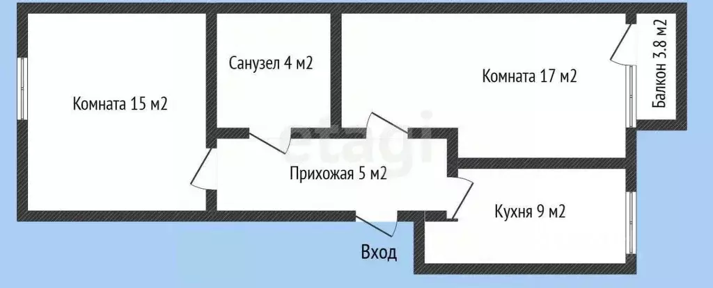 2-к кв. Краснодарский край, Горячий Ключ ул. Герцена, 64Б (51.5 м) - Фото 1