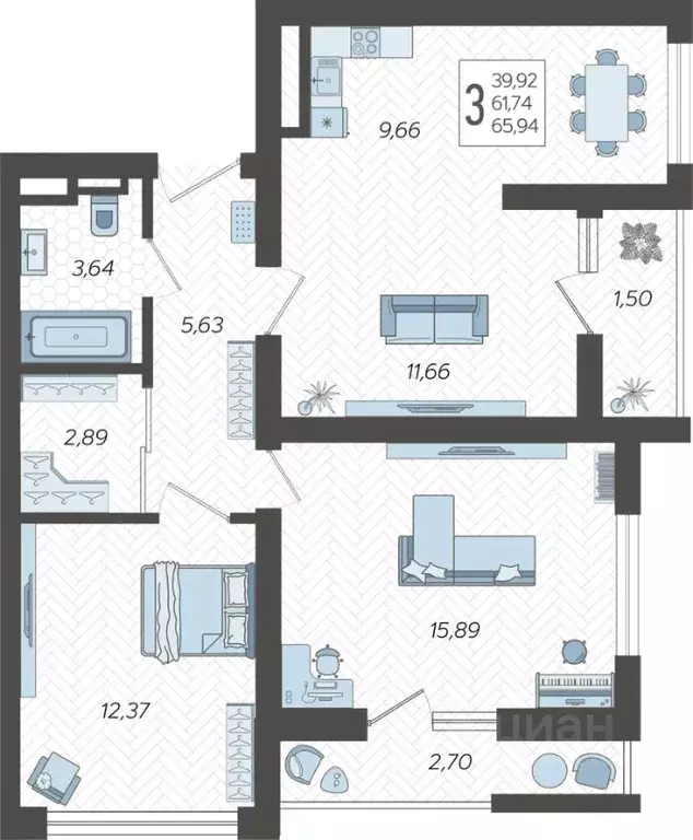 3-к кв. Краснодарский край, Сочи Бытха мкр, ул. Ясногорская, 16/2к3 ... - Фото 1