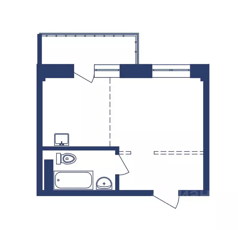 1-к кв. Иркутская область, Иркутск ул. Красноказачья, 23/2 (29.6 м) - Фото 1