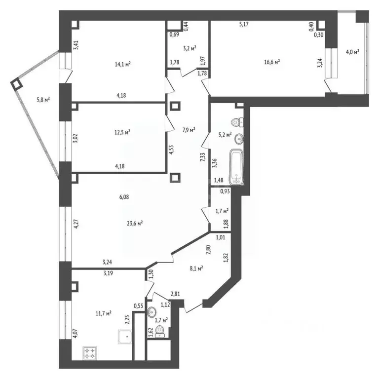 4-к кв. Башкортостан, Уфа ул. Бабушкина, 25/1 (115.0 м) - Фото 1