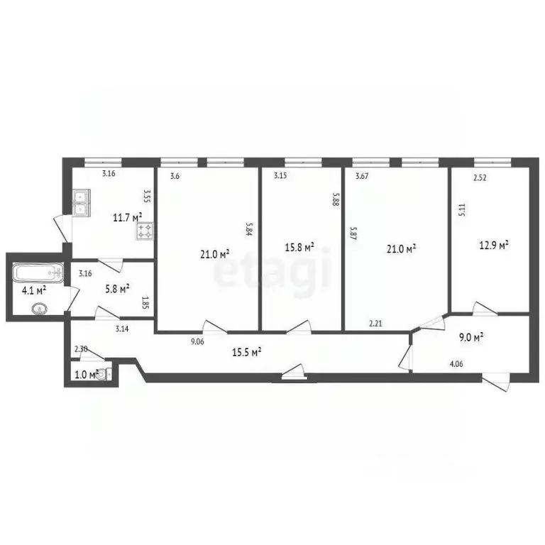 4-к кв. Санкт-Петербург 11-я Васильевского острова линия, 46 (120.5 м) - Фото 2