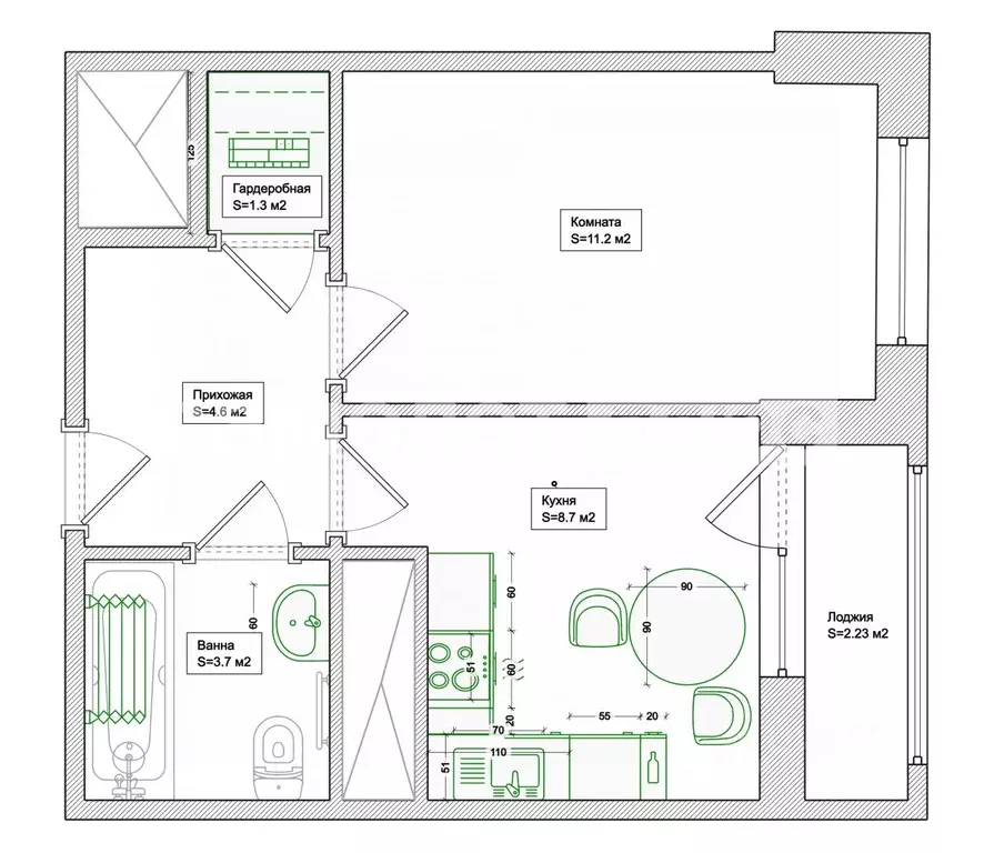1-к кв. Московская область, Одинцовский городской округ, ... - Фото 2
