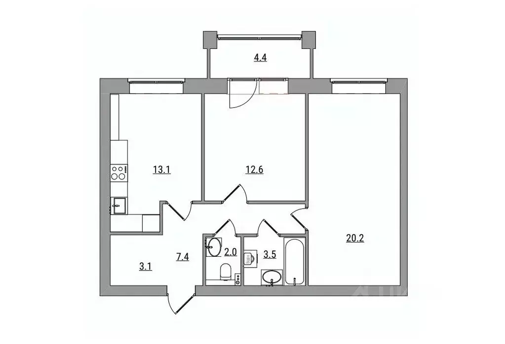 2-к кв. Кировская область, Киров городской округ, пос. Чистые Пруды ... - Фото 2