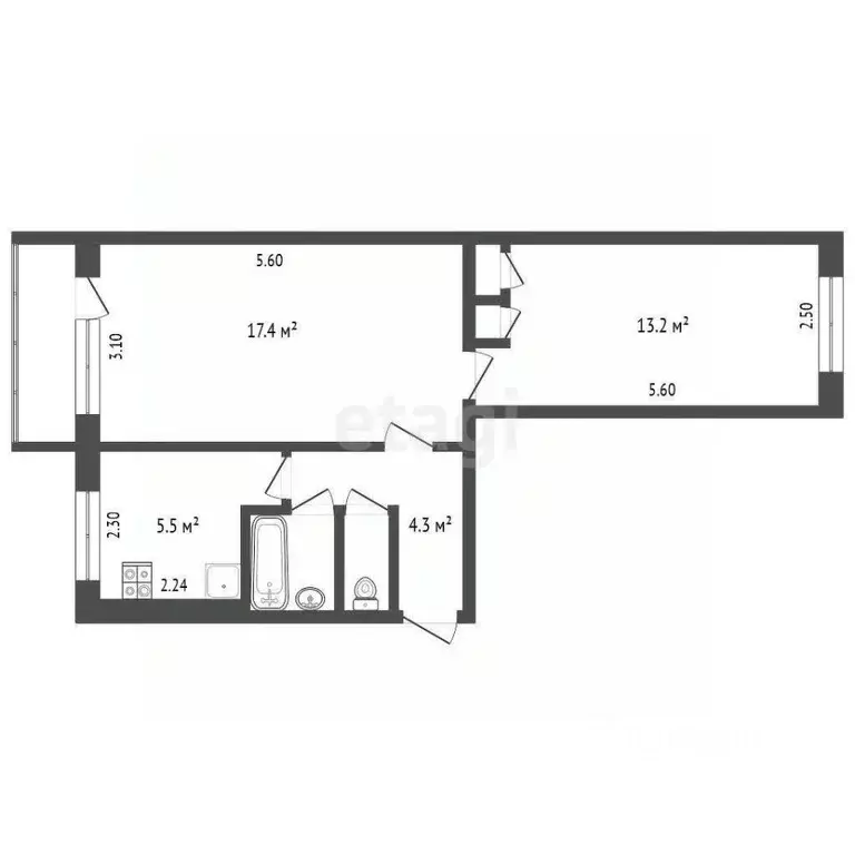2-к кв. Архангельская область, Архангельск ул. В.И. Воронина, 45к3 ... - Фото 1