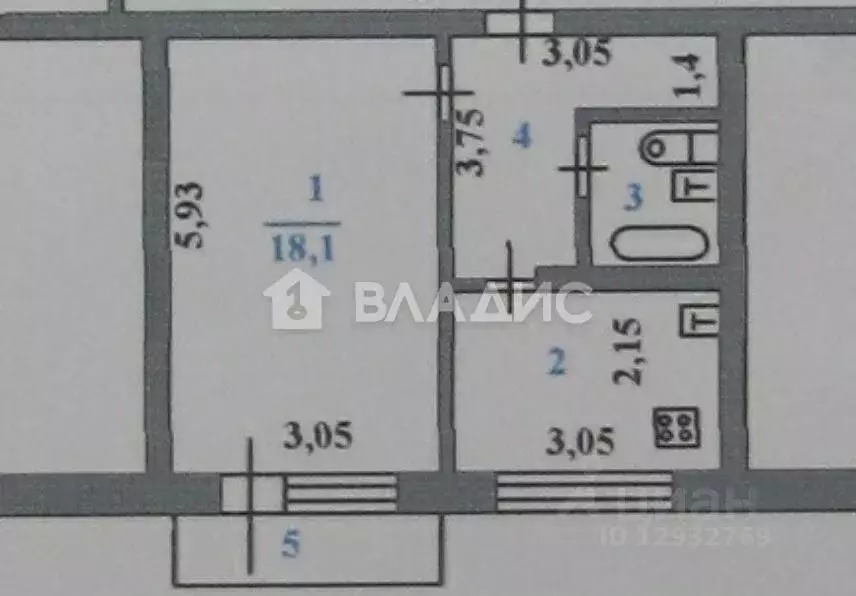 1-к кв. Пензенская область, Пенза просп. Строителей, 68 (35.2 м) - Фото 1