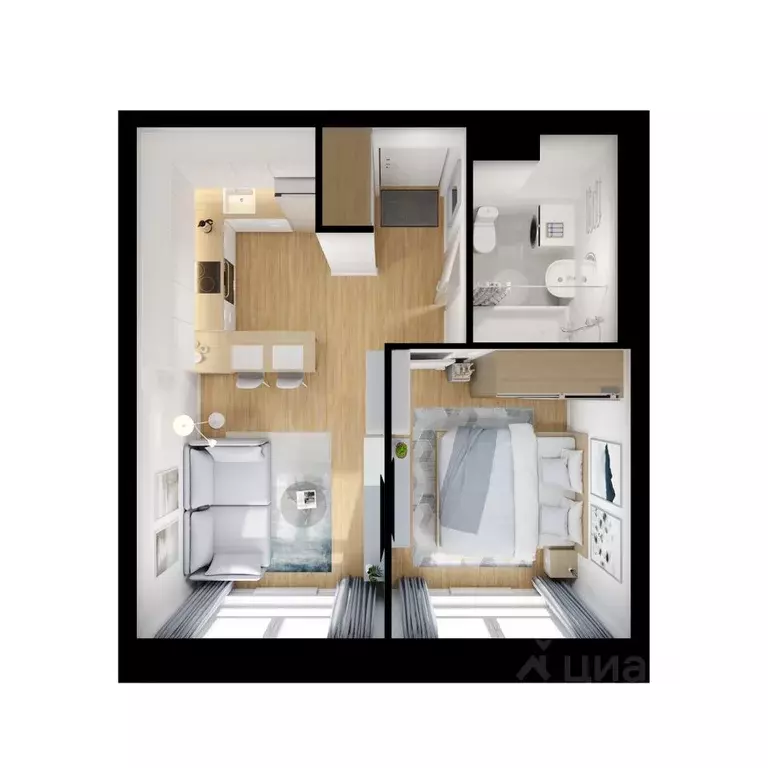 1-к кв. Приморский край, Владивосток ул. Борисенко, 48к1 (33.7 м) - Фото 2