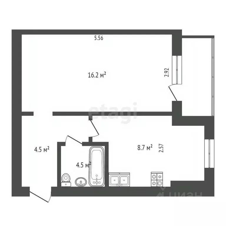 1-к кв. Новгородская область, Боровичи Сушанская ул., 18 (32.2 м) - Фото 1