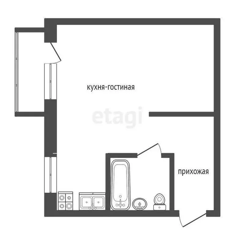 1-комнатная квартира: Муром, Муромская улица, 29 (30.3 м) - Фото 0