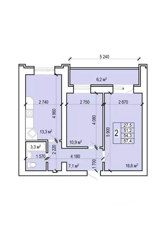 2-к кв. Саратовская область, Энгельс Новобазарная ул., 4 (57.4 м) - Фото 0