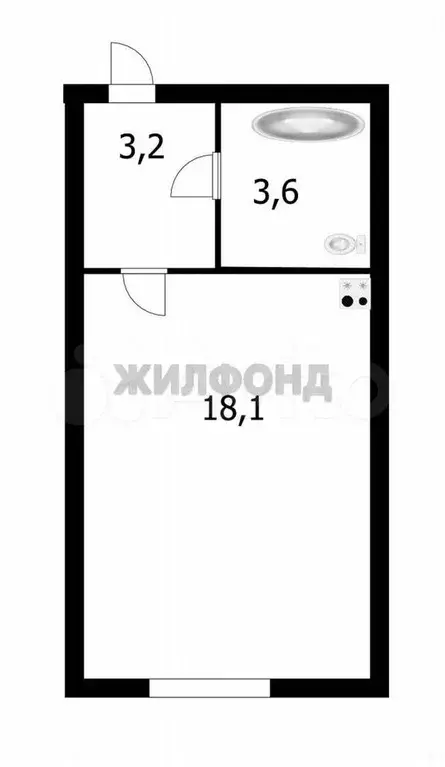 Квартира-студия, 24,9 м, 4/6 эт. - Фото 0