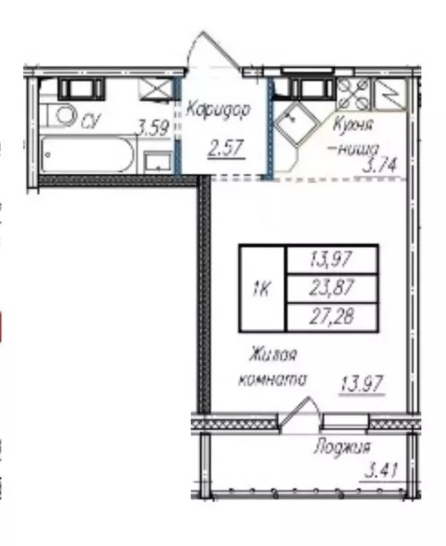 Квартира-студия: Пенза, улица Баталина, 31 (27.3 м) - Фото 0