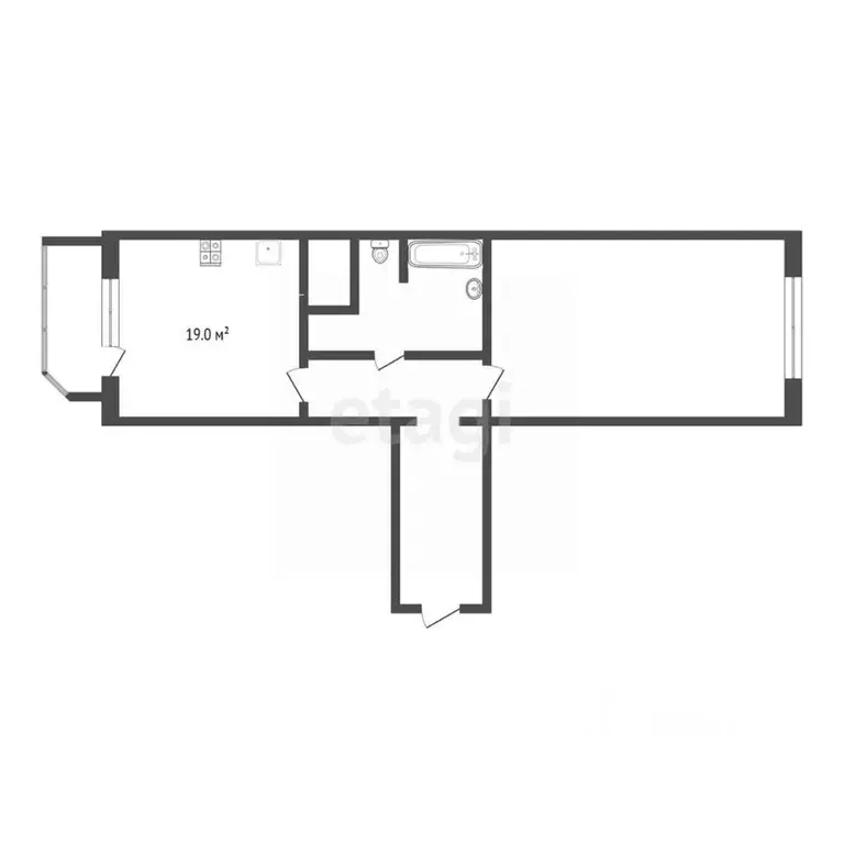 1-к кв. Тюменская область, Тюмень ул. Федюнинского, 58 (47.4 м) - Фото 1