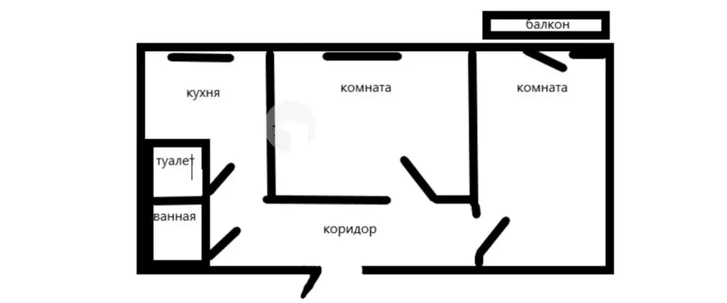 2-комнатная квартира: Нижний Тагил, улица Крупской, 4 (43.7 м) - Фото 1