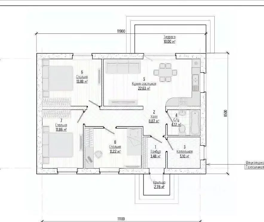 Дом в Тверская область, Калининский муниципальный округ, д. Гришкино ... - Фото 2