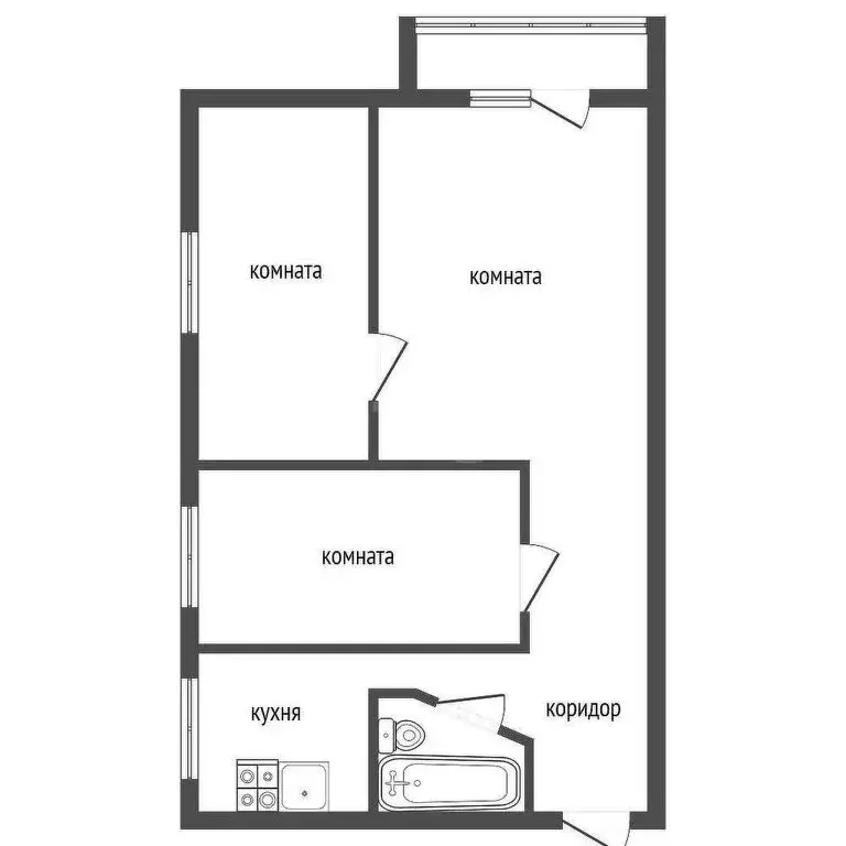 3-комнатная квартира: Аша, улица Озимина, 13 (61.2 м) - Фото 0