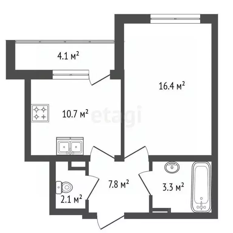 1-к кв. Санкт-Петербург Глухарская ул., 26 (36.4 м) - Фото 1