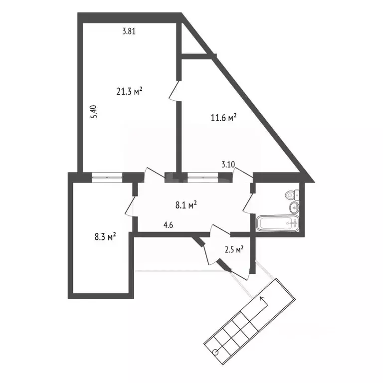 2-к кв. Крым, Ялта ул. Толстого, 1 (54.0 м) - Фото 2