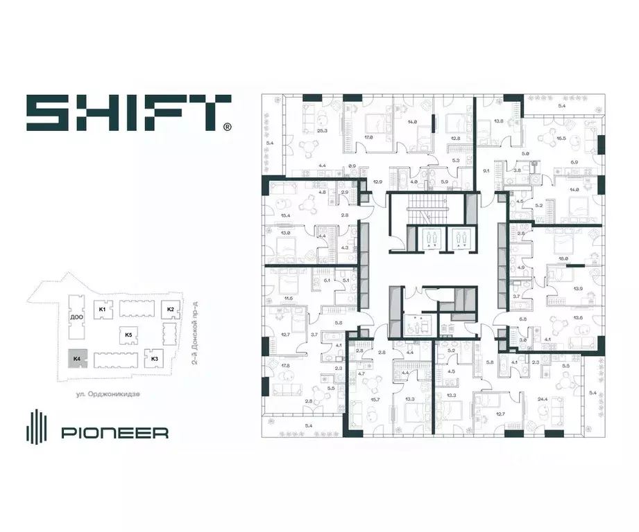 3-к кв. Москва Шифт жилой комплекс, к4 (83.2 м) - Фото 2