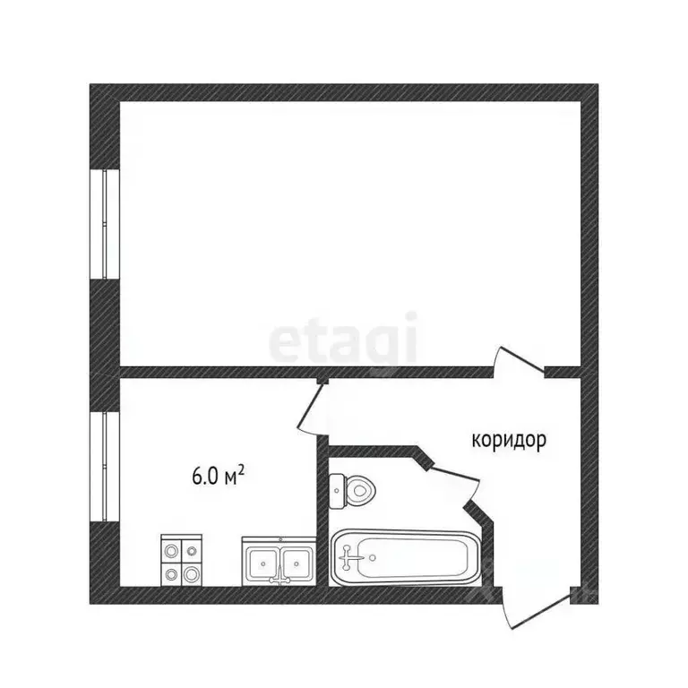 1-к кв. Ханты-Мансийский АО, Сургут Нагорная ул., 11 (29.0 м) - Фото 1