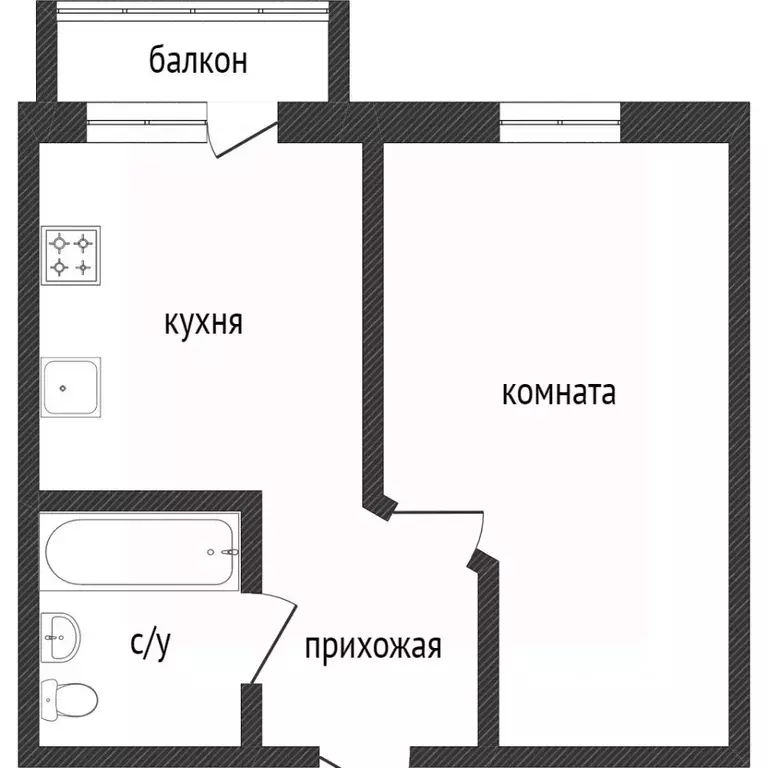 1-к кв. Воронежская область, Воронеж пер. Калашникова, 4 (38.0 м) - Фото 2