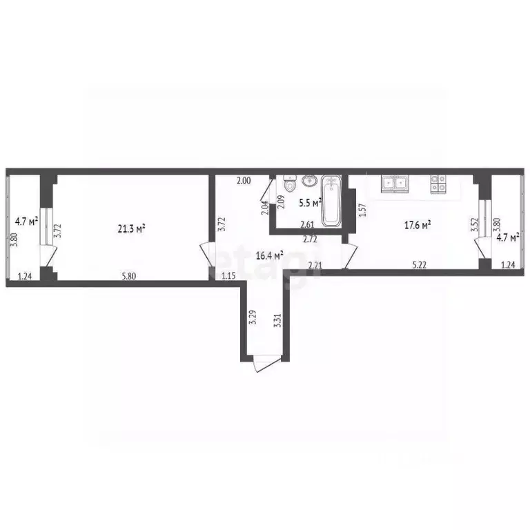 1-к кв. Краснодарский край, Анапа Таманская ул., 24 (70.2 м) - Фото 1