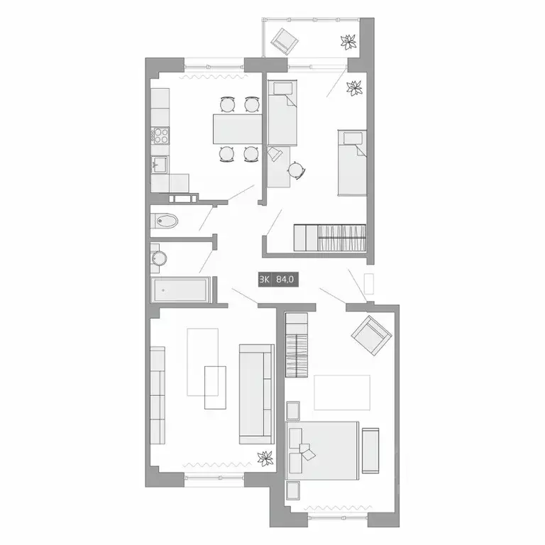 3-к кв. Приморский край, Артем ул. Острякова, 39Б (84.0 м) - Фото 0