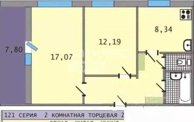 2-к кв. Челябинская область, Челябинск ул. Молодогвардейцев, 65 (52.7 ... - Фото 1