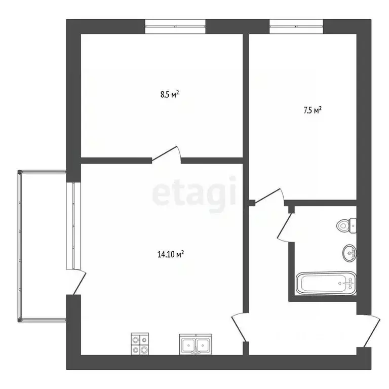 2-к кв. Москва ул. Гарибальди, 8К3 (37.0 м) - Фото 2