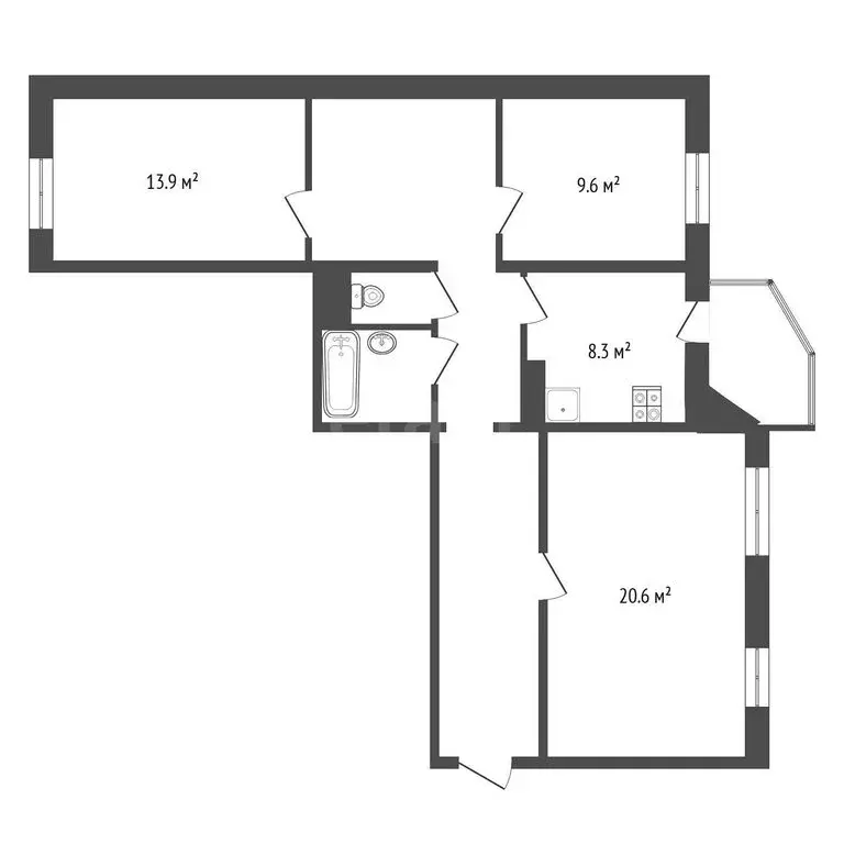 3-комнатная квартира: Тюмень, улица Муравленко, 7 (76.1 м) - Фото 1