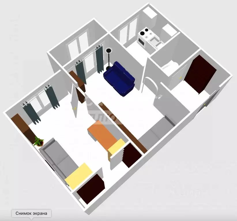 2-к кв. Московская область, Орехово-Зуево проезд Гагарина, 2 (46.5 м) - Фото 2