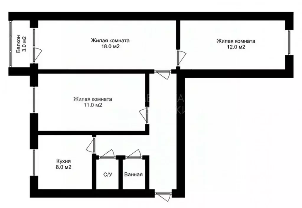 3-к кв. Тюменская область, Тюмень ул. Московский Тракт, 173 (59.8 м) - Фото 1