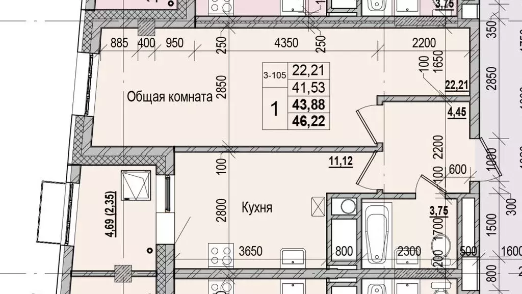 1-к кв. Саха (Якутия), Якутск ул. Чкалова (43.88 м) - Фото 0