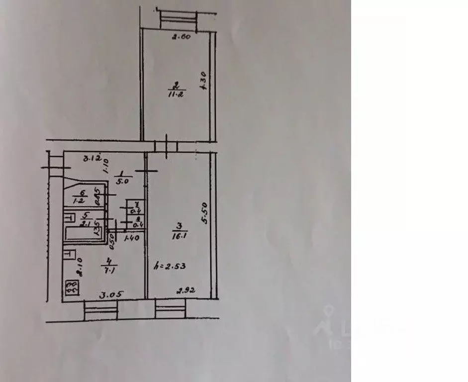 2-к кв. Башкортостан, Уфа Комсомольская ул., 37 (43.5 м) - Фото 0