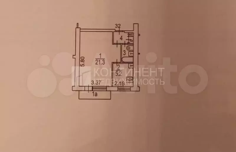 1-к. квартира, 31.6 м, 4/9 эт. - Фото 1