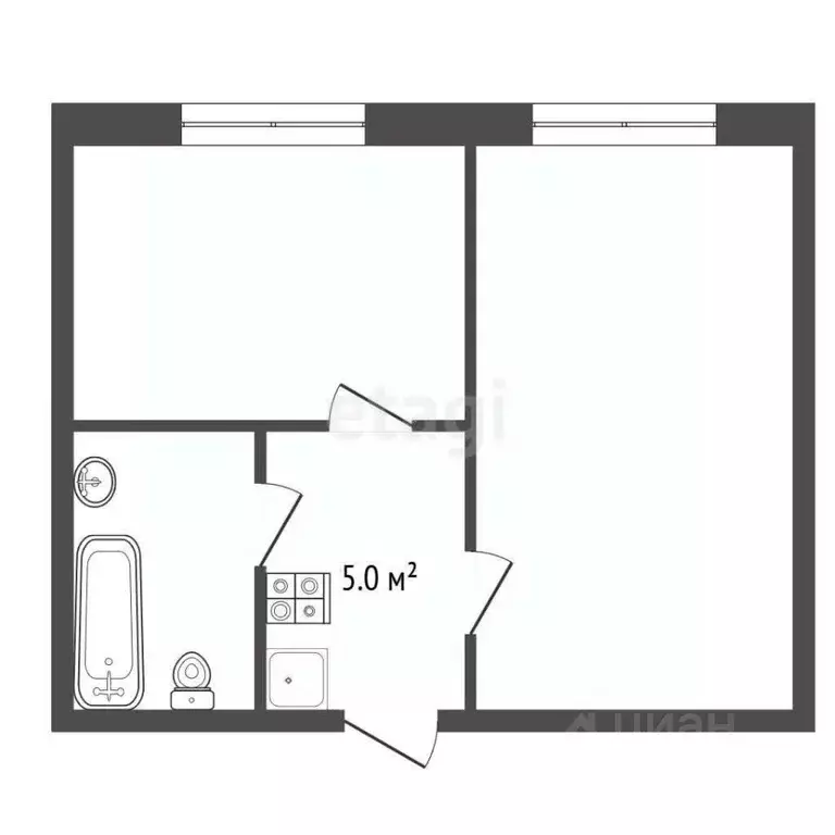 1-к кв. Ростовская область, Ростов-на-Дону Днепропетровская ул., 44в ... - Фото 2